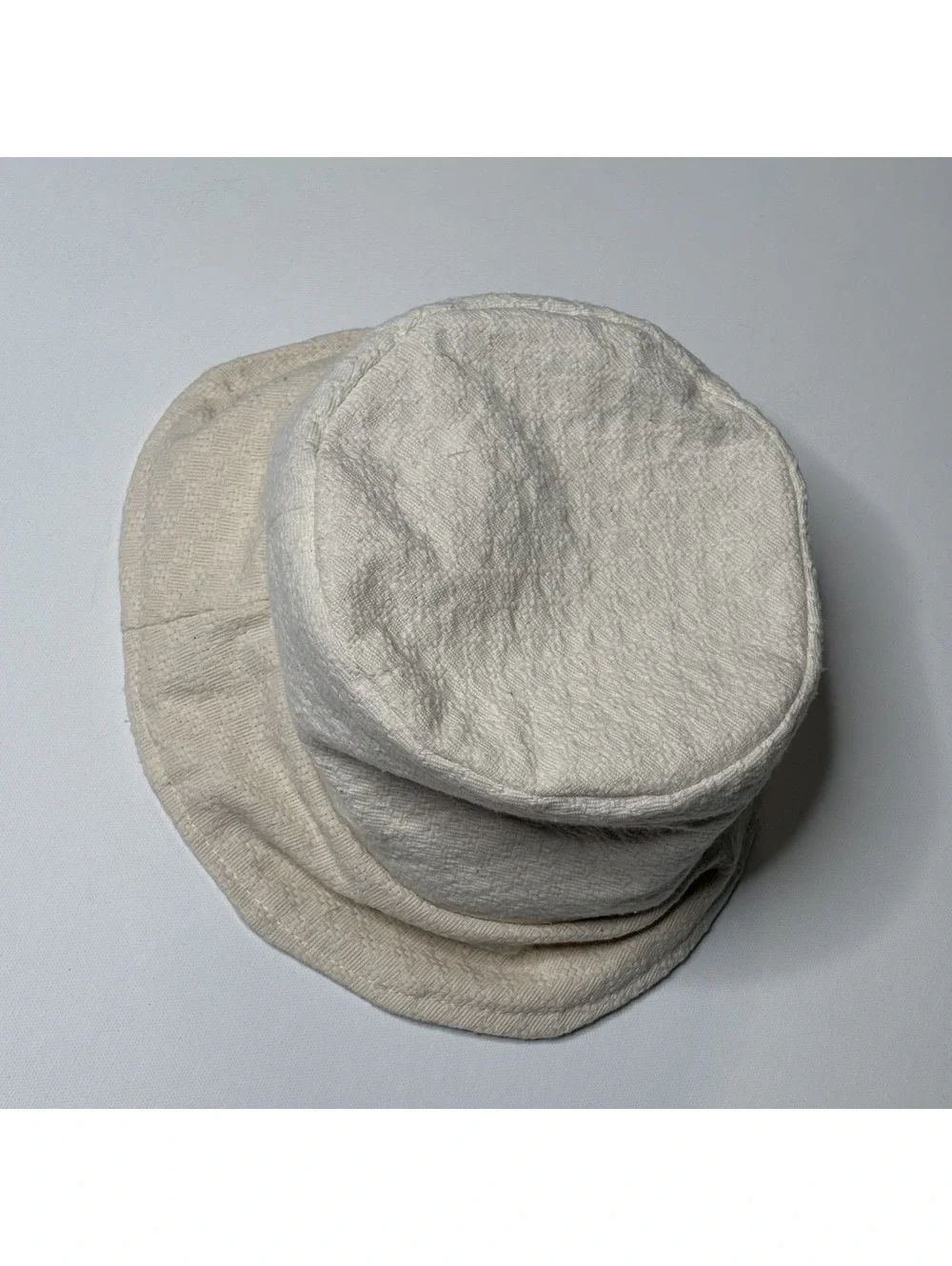 Textured Neutral Bucket Hat Cream Off White Casual Sun Hat